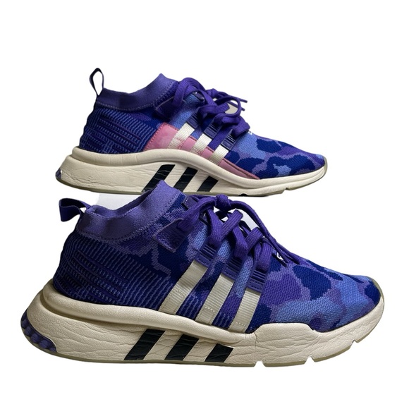 Adidas Mens EQT ADV 91-18 Support Mid Purple Camo Running Shoes Size 10 702001 - Picture 3 of 11